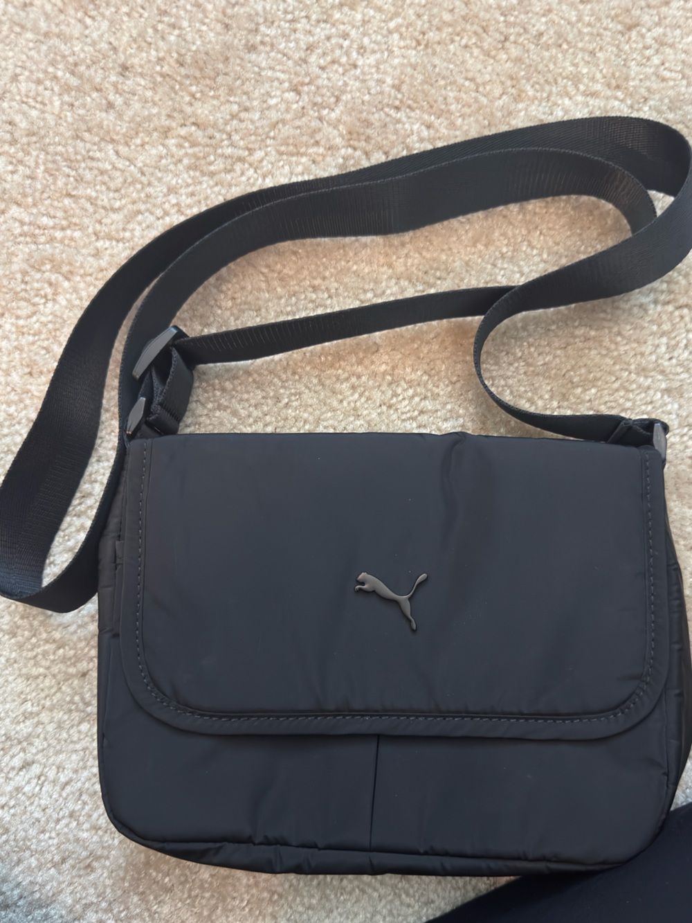 Puma Black Messenger Crossbody Bag with Adjustable Strap